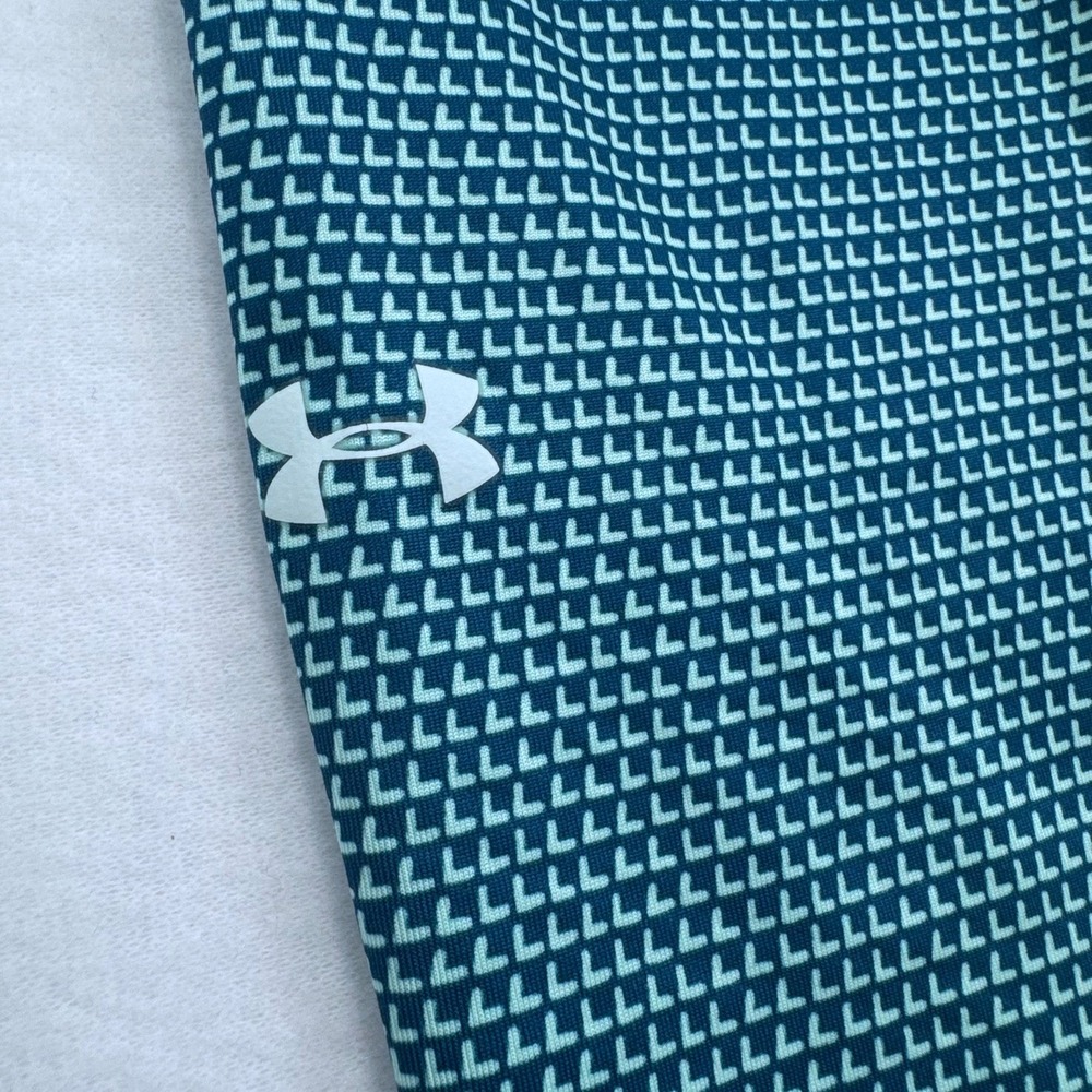 Under Armour ColdGear Womens Teal Geometric Print Fitted Leggings Size Small - Picture 4 of 5
